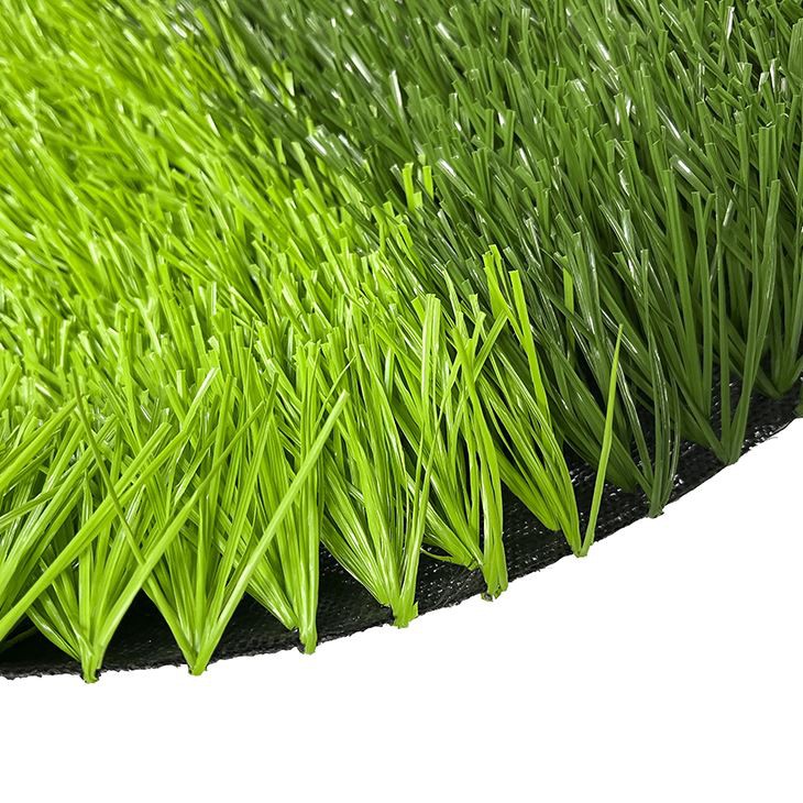 Green artificial turf of football field